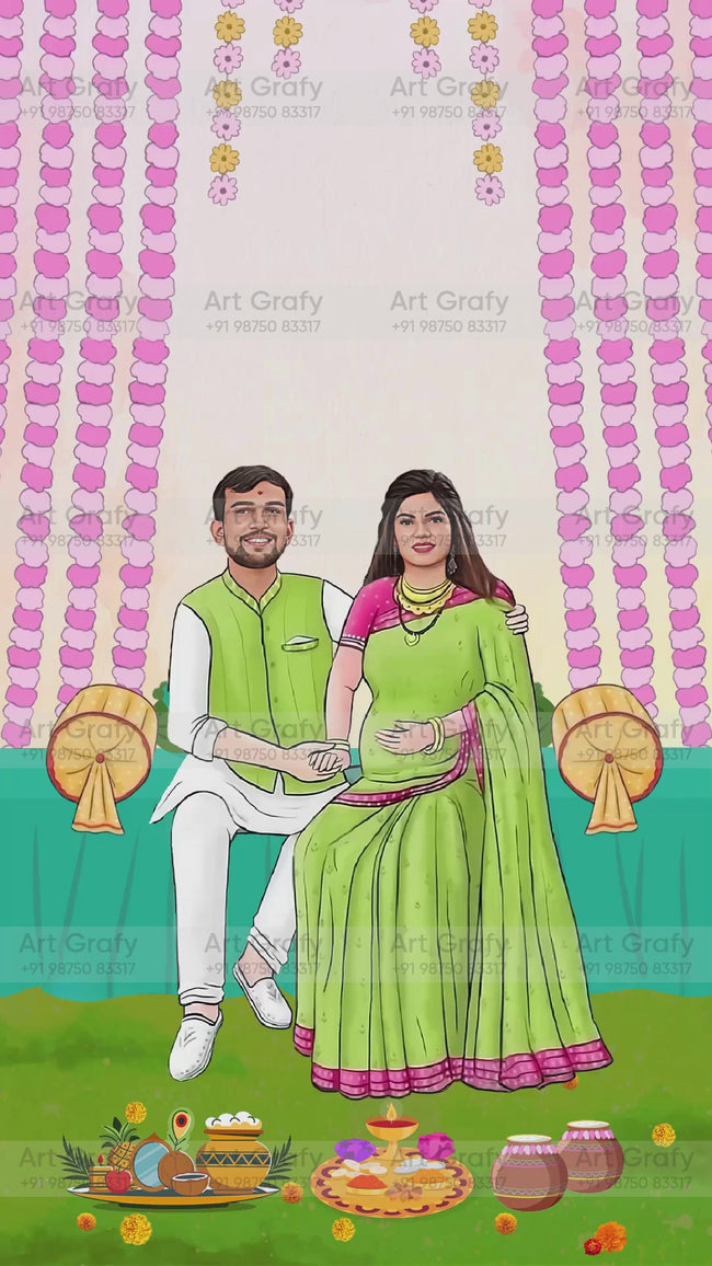 Baby Shower Invitation Video Templates | Simant vidhi Baby Shower | AG-1152 Hover Image