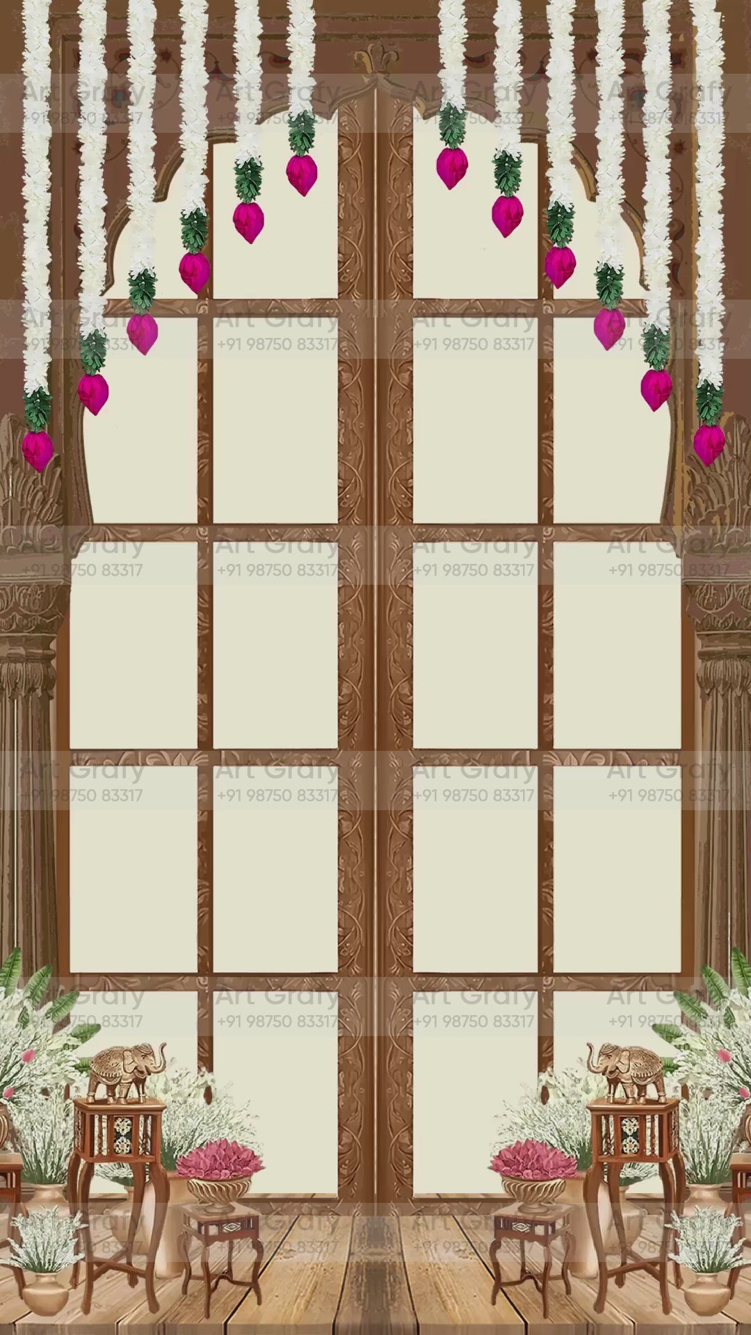 Indian Digital Wedding Ceremony Invitation Card | Gujarati language with Royal Theme design | AG1108