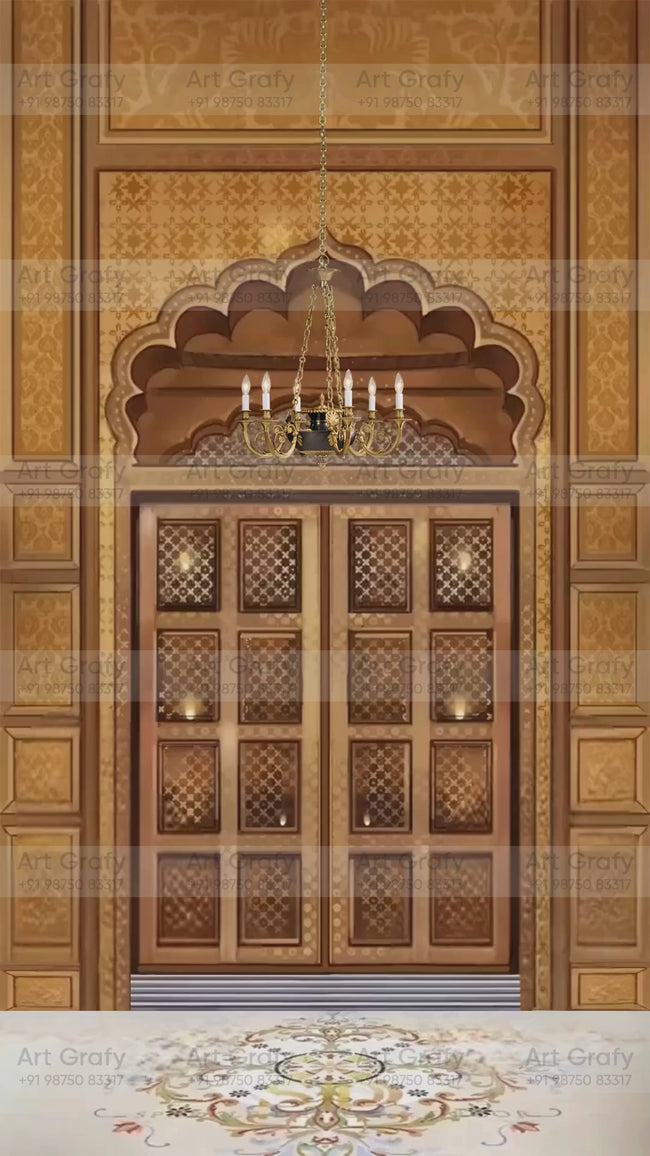 Indian Digital Wedding Ceremony Invitation Card | Gujarati language with Royal Theme design | AG1098 Hover Image